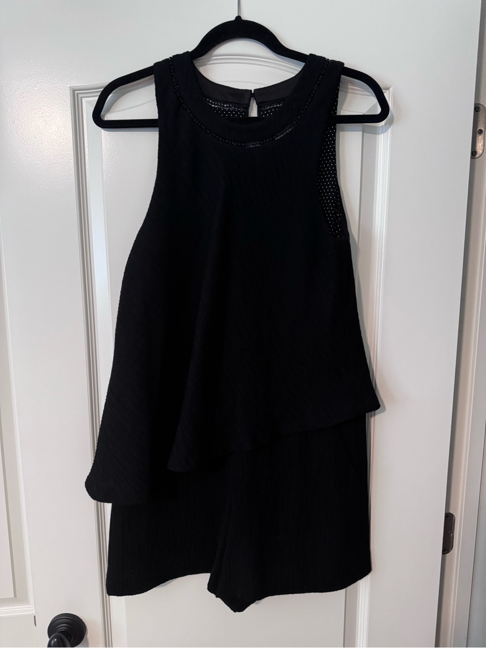 elevenses Black Asymmetrical Layered Sleeveless Romper